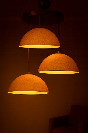 Areon Handmade 3-Piece Carbon Concrete Chandelier