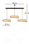 Creamelith Handmade 3-Piece Carbon Concrete Chandelier 