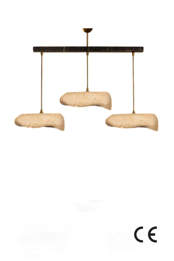Creamelith Handmade 3-Piece Carbon Concrete Chandelier 