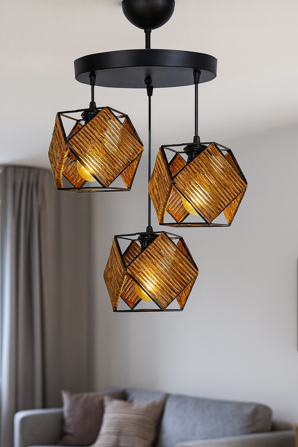 Fiborn Handmade 3-Way Chandelier