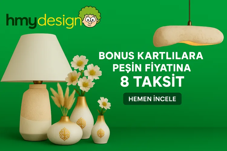Avize, Abajur ve Aydınlatma Ürünlerinde Bonus Karta Peşin Fiyatına 8 Taksit