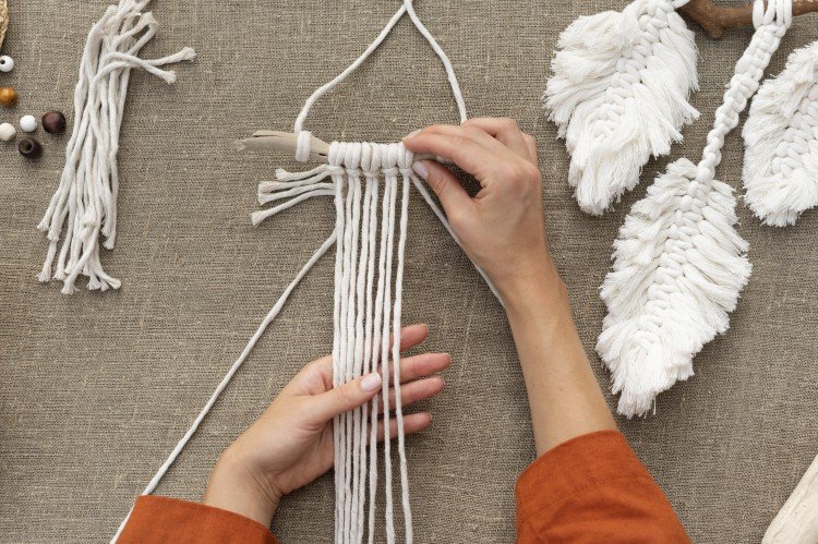 Macrame Chandelier Production Stage and Information