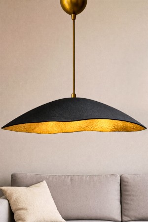 Handmade Wabi Sabi Karbon Beton Avize- Black Arivienne