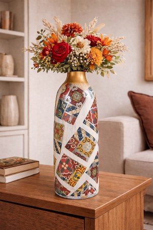 Dekoratif Seramik Vazo El Yapımı Modern Ev Dekoru – İris