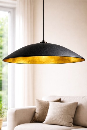 Handmade Wabi Sabi Karbon Beton Avize- Black Gravon