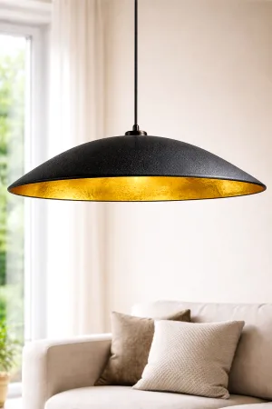 Handmade Wabi Sabi Karbon Beton Avize- Black Gravon