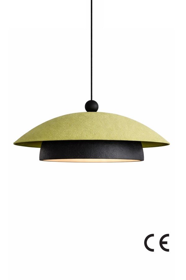 Handmade Wabi Sabi Karbon Beton Avize- Pistachio