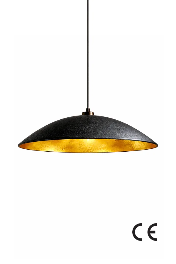 Handmade Wabi Sabi Karbon Beton Avize- Black Gravon