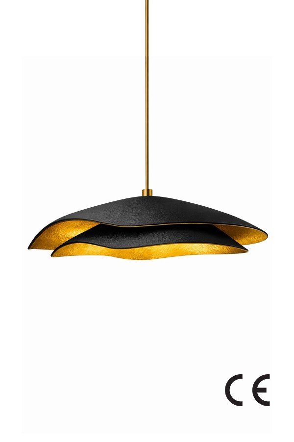 Handmade Wabi Sabi Karbon Beton Avize- Black Marvante