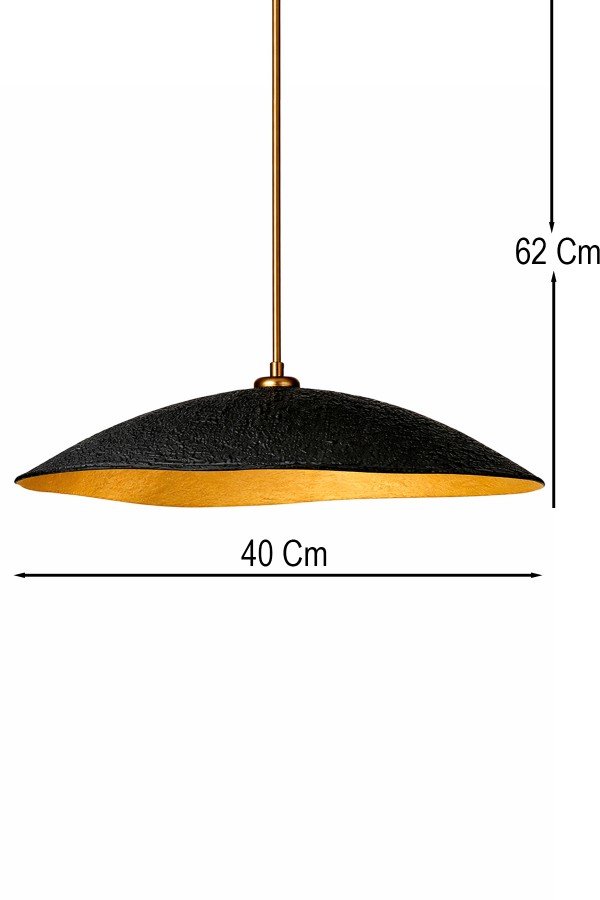 Handmade Wabi Sabi Karbon Beton Avize- Black Kairis