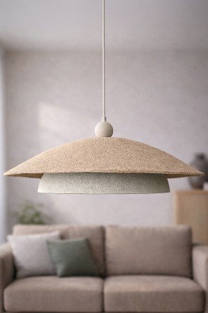 Handmade Wabi Sabi Karbon Beton Avize- Olivra