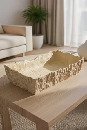 Dekoratif Seramik Tabak El Yapımı Modern Ev Dekoru – Erosion