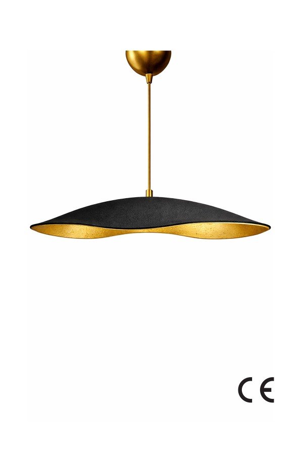 Handmade Wabi Sabi Karbon Beton Avize- Black Enfal