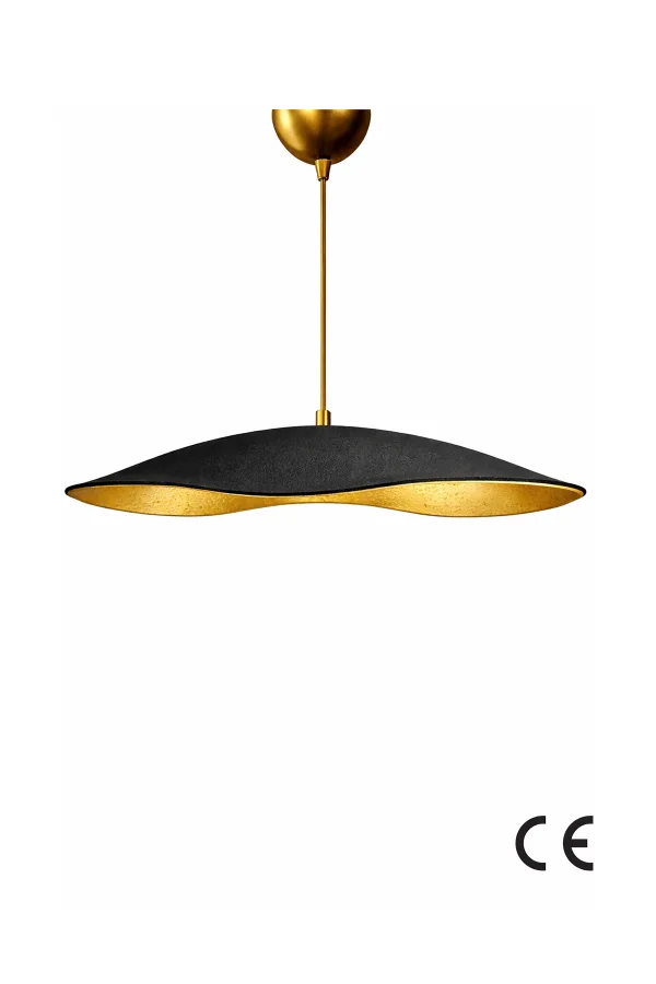 Handmade Wabi Sabi Karbon Beton Avize- Black Enfal