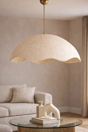 Handmade Wabi Sabi Karbon Beton Avize- Traverto