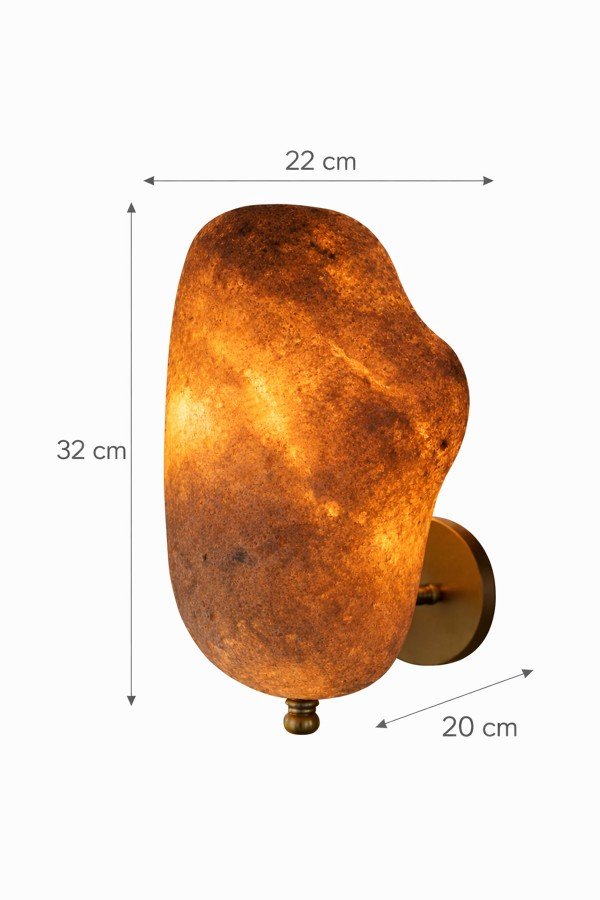 Handmade Wabi Sabi Carbon Concrete Sconce - Akari