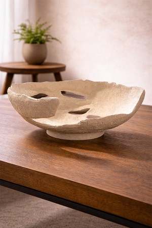 Dekoratif Seramik Tabak El Yapımı Modern Ev Dekoru – Caretta