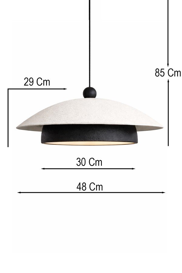 Handmade Wabi Sabi Karbon Beton Avize- YingYang