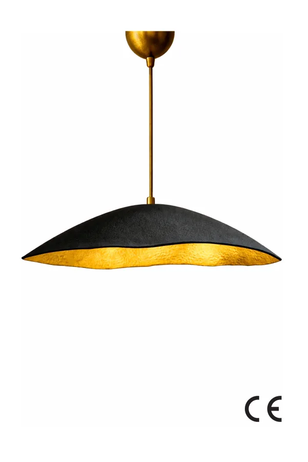 Handmade Wabi Sabi Karbon Beton Avize- Black Arivienne