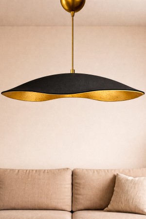 Handmade Wabi Sabi Karbon Beton Avize- Black Enfal