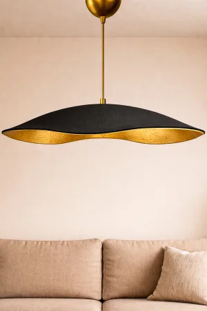 Handmade Wabi Sabi Karbon Beton Avize- Black Enfal