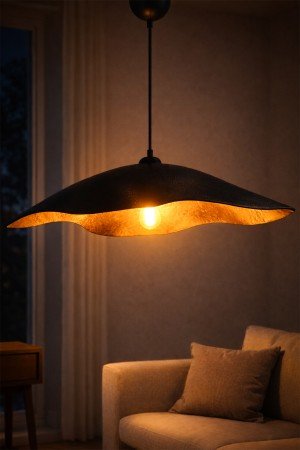 Black Travone Handmade Karbon Beton Avize