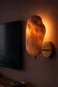 Handmade Wabi Sabi Carbon Concrete Sconce - Akari Handmade Wabi Sabi Carbon Concrete Sconce - Akari