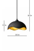 Handmade Wabi Sabi Karbon Beton Avize- Black Teynor Handmade Wabi Sabi Karbon Beton Avize- Black Teynor