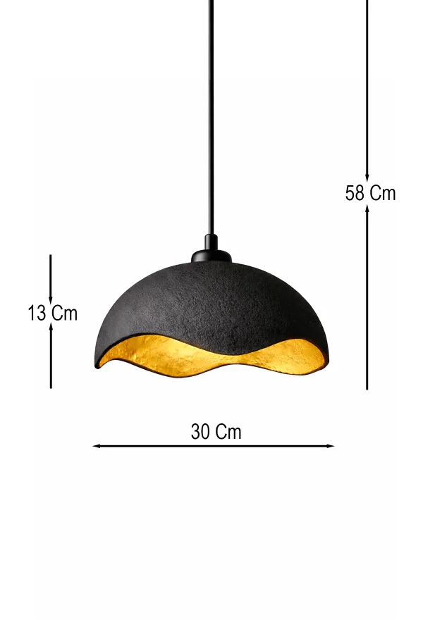 Handmade Wabi Sabi Karbon Beton Avize- Black Teynor Handmade Wabi Sabi Karbon Beton Avize- Black Teynor