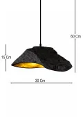 Handmade Wabi Sabi Karbon Beton Avize- Black Vulkron Handmade Wabi Sabi Karbon Beton Avize- Black Vulkron