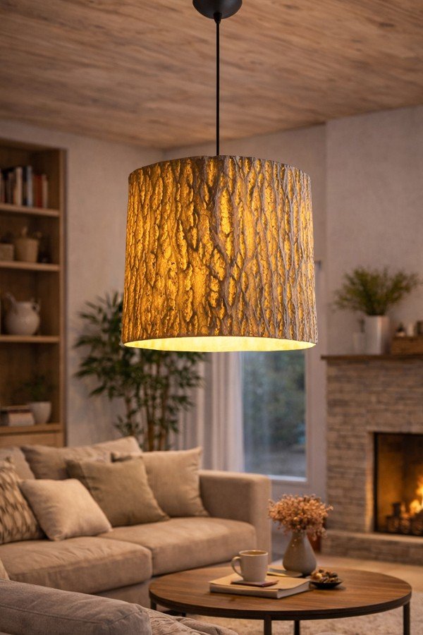 Handmade Wabi Sabi Karbon Beton Avize- Barkon