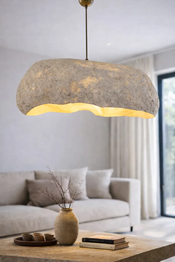 Handmade Wabi Sabi Carbon Concrete Chandelier - Stoneveil Handmade Wabi Sabi Carbon Concrete Chandelier - Stoneveil
