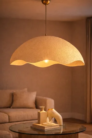 Handmade Wabi Sabi Karbon Beton Avize- Traverto