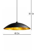 Handmade Wabi Sabi Karbon Beton Avize- Black Gravon