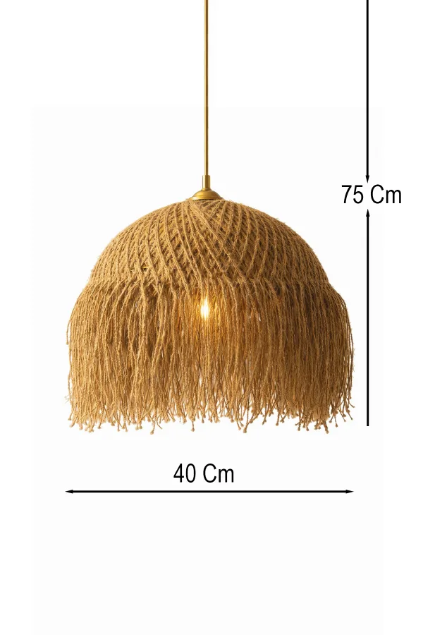 Bohemian Handmade Single Pendant Chandelier Jute - Nativa