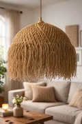 Bohemian Handmade Single Pendant Chandelier Jute - Nativa
