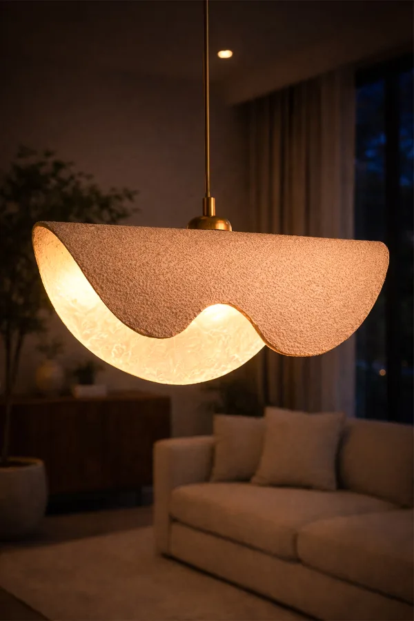 Handmade Wabi Sabi Karbon Beton Avize- Waveon Handmade Wabi Sabi Karbon Beton Avize- Waveon