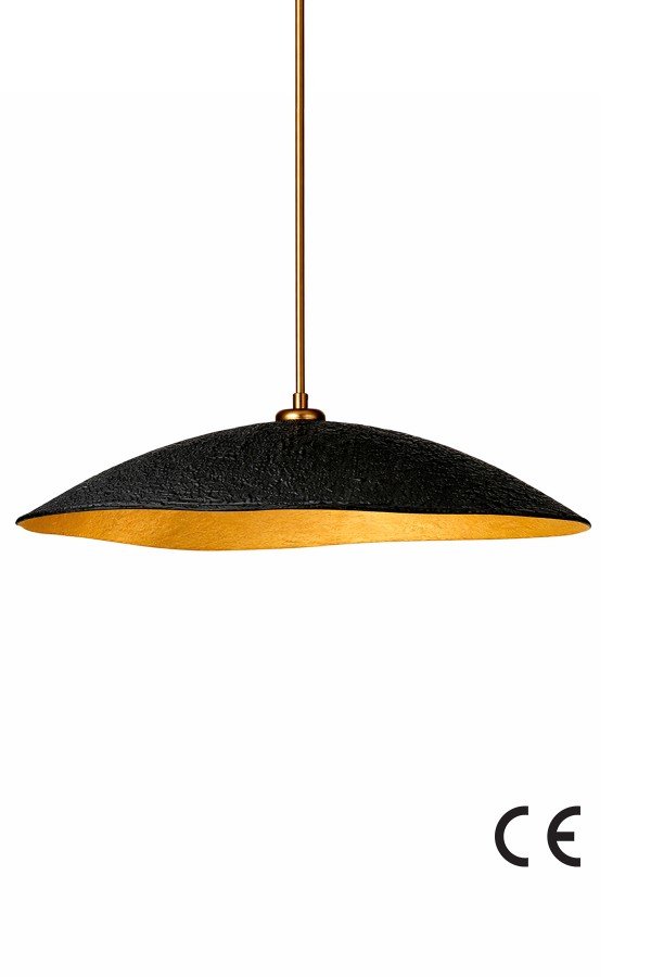 Handmade Wabi Sabi Karbon Beton Avize- Black Kairis