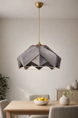 Chaos Handmade Tekli Sarkıt Gri Avize