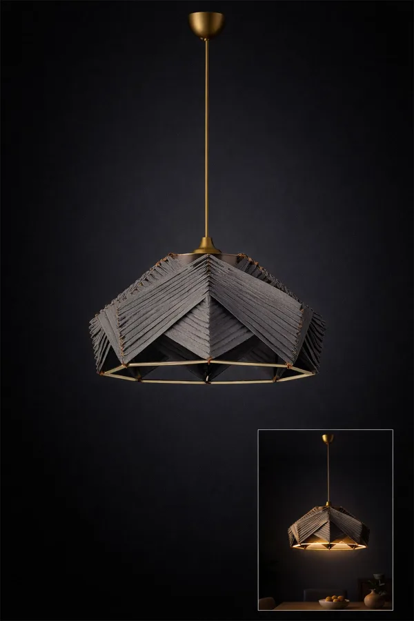 Chaos Handmade Tekli Sarkıt Gri Avize