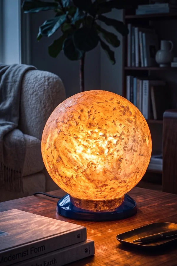 Handmade Ay Görünümlü Dekoratif Masa Lambası - Kratos Lacivert Handmade Ay Görünümlü Dekoratif Masa Lambası - Kratos Lacivert