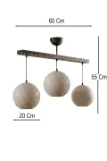 Handmade Wabi Sabi 3'lü Karbon Beton Avize - Asterion Handmade Wabi Sabi 3'lü Karbon Beton Avize - Asterion
