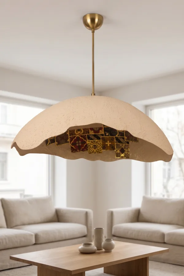 Handmade Wabi Sabi Karbon Beton Avize - Kintsugi Handmade Wabi Sabi Karbon Beton Avize - Kintsugi