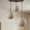 Handmade Wabi Sabi 3'lü Karbon Beton Avize - Orien
