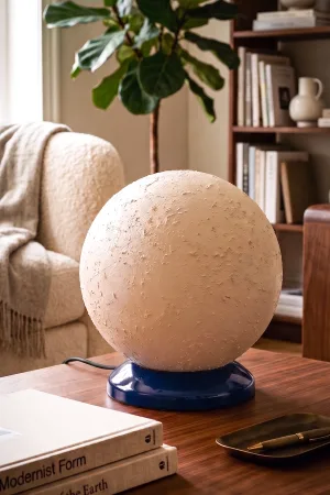 Handmade Ay Görünümlü Dekoratif Masa Lambası - Kratos Lacivert