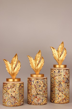 Golden Dance Handmade Ceramic 3-Piece Vase Set