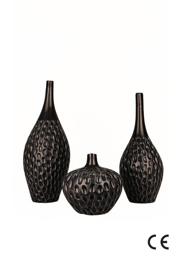 Lucerno Handmade Decorative Ceramic 3-Piece Vase Set