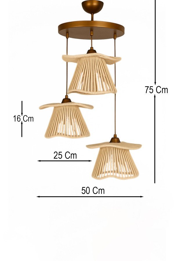 Senkron Handmade 3-Way Chandelier