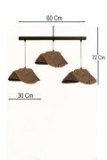 Obsidian Handmade 3 lü Karbon Beton Avize