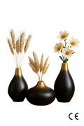 GoldenShadow Handmade Decorative Ceramic 3-Piece Vase Set